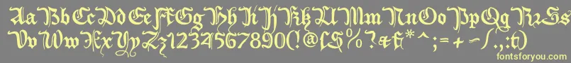 フォントXiberonne – 黄色のフォント、灰色の背景