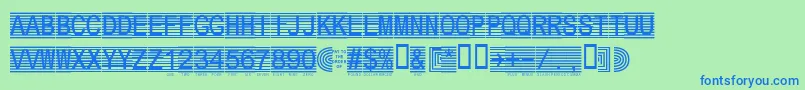 Secure2a Font – Blue Fonts on Green Background