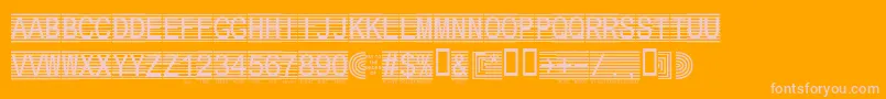 Secure2a Font – Pink Fonts on Orange Background