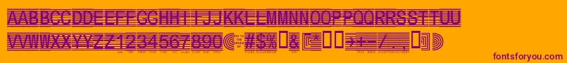 Secure2a-Schriftart – Violette Schriften auf orangefarbenem Hintergrund