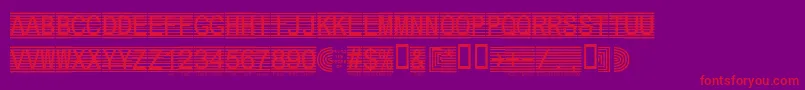 Czcionka Secure2a – czerwone czcionki na fioletowym tle