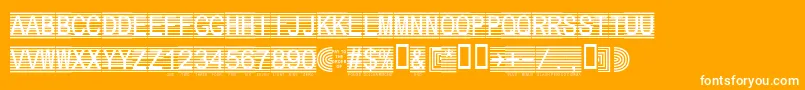Secure2a-Schriftart – Weiße Schriften auf orangefarbenem Hintergrund