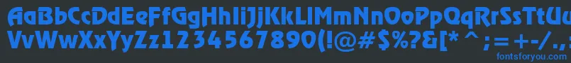 Шрифт ARewinderBold – синие шрифты на чёрном фоне