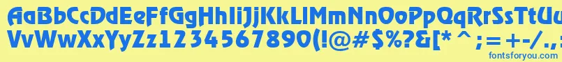 ARewinderBold-fontti – siniset fontit keltaisella taustalla