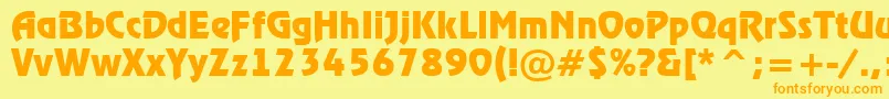 ARewinderBold Font – Orange Fonts on Yellow Background