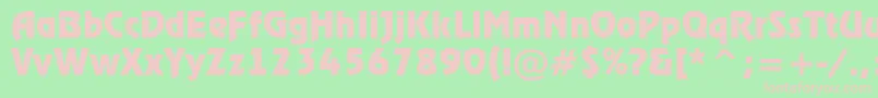 フォントARewinderBold – 緑の背景にピンクのフォント
