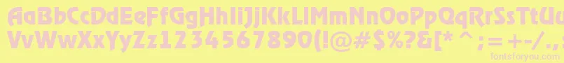 ARewinderBold-fontti – vaaleanpunaiset fontit keltaisella taustalla