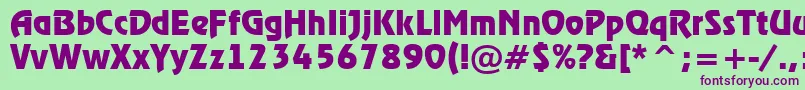 ARewinderBold-fontti – violetit fontit vihreällä taustalla