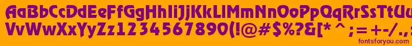 Шрифт ARewinderBold – фиолетовые шрифты на оранжевом фоне