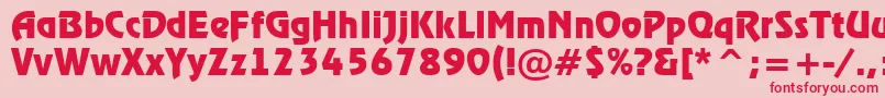 フォントARewinderBold – ピンクの背景に赤い文字