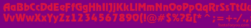ARewinderBold-fontti – punaiset fontit violetilla taustalla