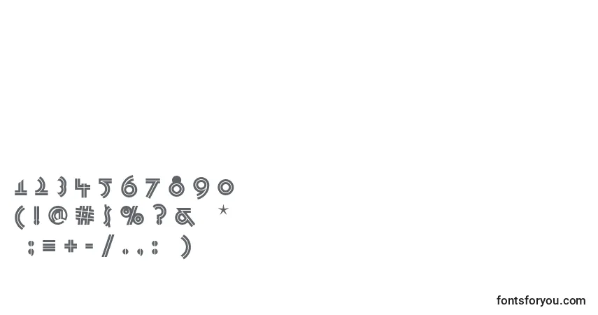 Czcionka PasadenaDeco – alfabet, cyfry, specjalne znaki