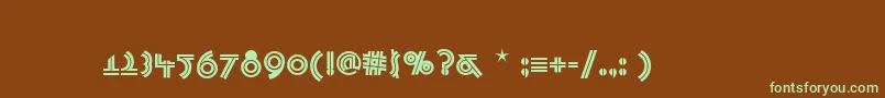 Czcionka PasadenaDeco – zielone czcionki na brązowym tle
