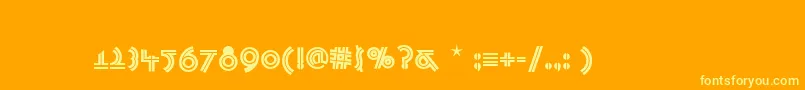 フォントPasadenaDeco – オレンジの背景に黄色の文字