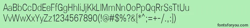 Lunchtype25LightCondensed Font – Black Fonts on Green Background