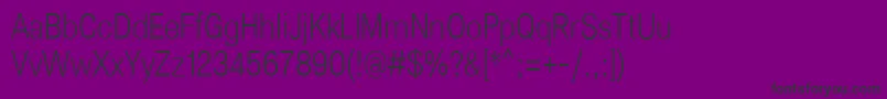 Fonte Lunchtype25LightCondensed – fontes pretas em um fundo violeta