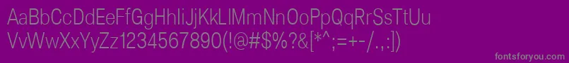 Lunchtype25LightCondensed Font – Gray Fonts on Purple Background