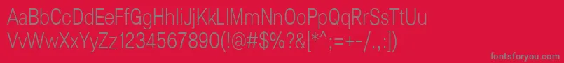 Lunchtype25LightCondensed Font – Gray Fonts on Red Background