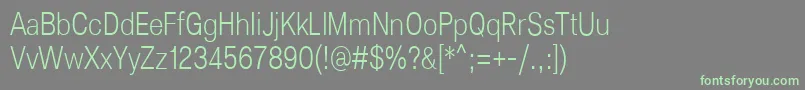 Lunchtype25LightCondensed Font – Green Fonts on Gray Background