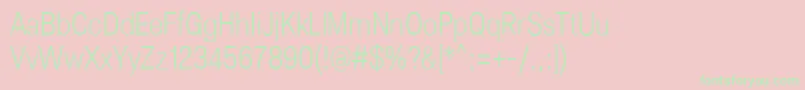 Lunchtype25LightCondensed Font – Green Fonts on Pink Background