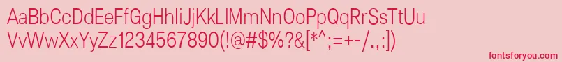 Lunchtype25LightCondensed Font – Red Fonts on Pink Background