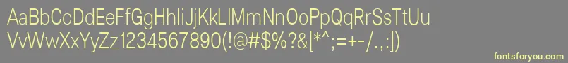 Lunchtype25LightCondensed Font – Yellow Fonts on Gray Background
