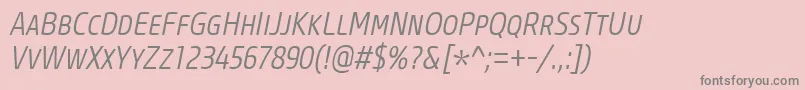 CoreSansMSc37CnLightItalic Font – Gray Fonts on Pink Background