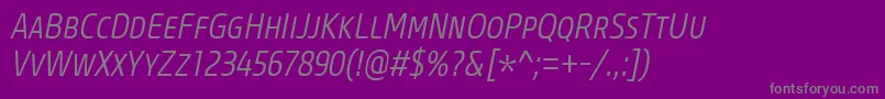 CoreSansMSc37CnLightItalic Font – Gray Fonts on Purple Background