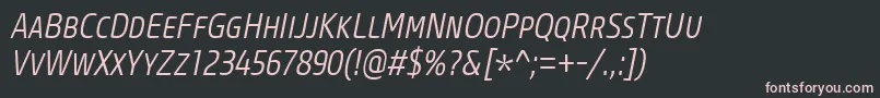 CoreSansMSc37CnLightItalic Font – Pink Fonts on Black Background