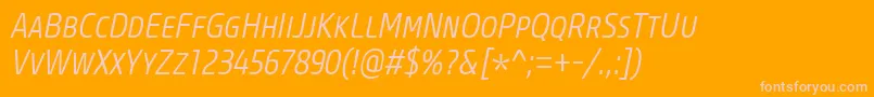 CoreSansMSc37CnLightItalic Font – Pink Fonts on Orange Background