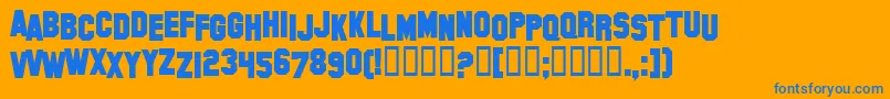 HollywoodHillsBold Font – Blue Fonts on Orange Background