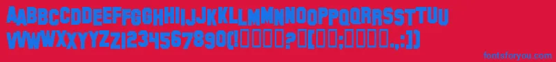 HollywoodHillsBold Font – Blue Fonts on Red Background