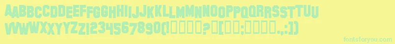 HollywoodHillsBold Font – Green Fonts on Yellow Background