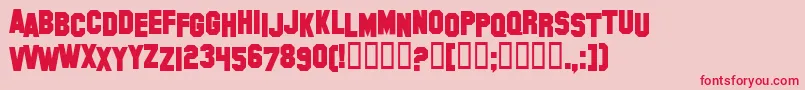 HollywoodHillsBold Font – Red Fonts on Pink Background