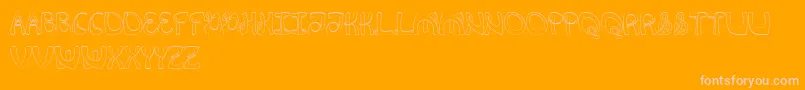 Flexion-Schriftart – Rosa Schriften auf orangefarbenem Hintergrund