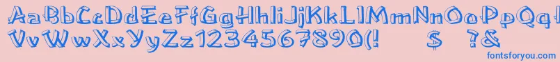 Czcionka Loweawd – niebieskie czcionki na różowym tle