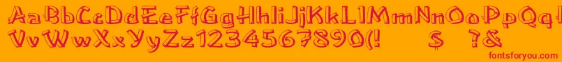 Loweawd Font – Red Fonts on Orange Background