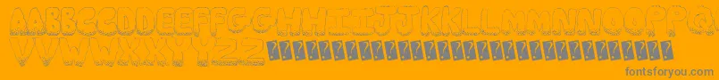 Munchies-Schriftart – Graue Schriften auf orangefarbenem Hintergrund