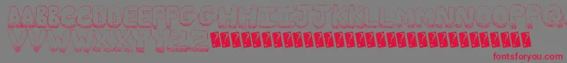 フォントMunchies – 赤い文字の灰色の背景