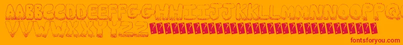 fuente Munchies – Fuentes Rojas Sobre Fondo Naranja