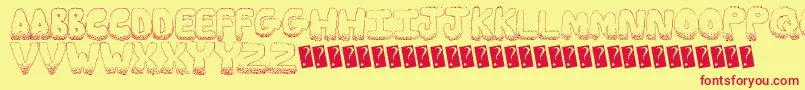 Munchies Font – Red Fonts on Yellow Background
