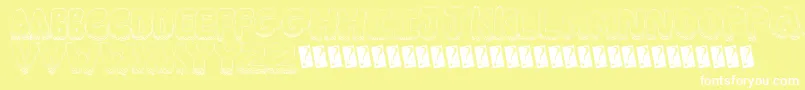 Fonte Munchies – fontes brancas em um fundo amarelo