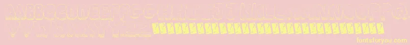 Шрифт Munchies – жёлтые шрифты на розовом фоне
