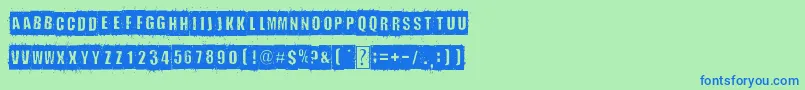 DistortYouALesson Font – Blue Fonts on Green Background