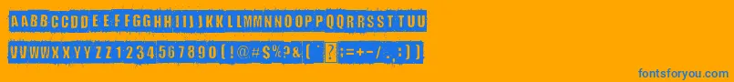 DistortYouALesson-Schriftart – Blaue Schriften auf orangefarbenem Hintergrund