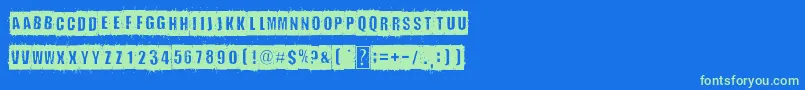 DistortYouALesson Font – Green Fonts on Blue Background