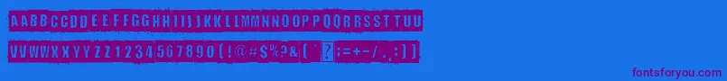 DistortYouALesson Font – Purple Fonts on Blue Background