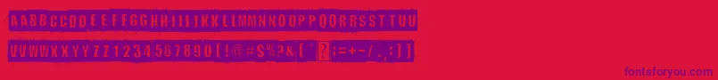 Шрифт DistortYouALesson – фиолетовые шрифты на красном фоне