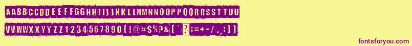 DistortYouALesson Font – Purple Fonts on Yellow Background