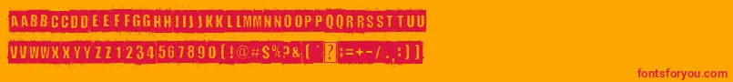 DistortYouALesson-Schriftart – Rote Schriften auf orangefarbenem Hintergrund